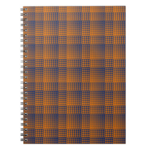Oranges violettes Schachbrett abstraktes Muster Notizblock