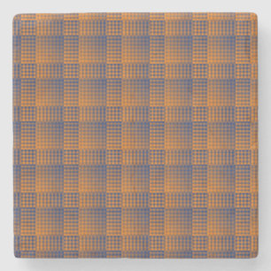 Oranges violettes Schachbrett abstraktes Muster Steinuntersetzer