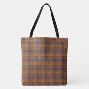 Oranges violettes Schachbrett abstraktes Muster Tasche