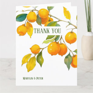 Oranges Wasserfarben-Thema Helle Farben Dankeskarte