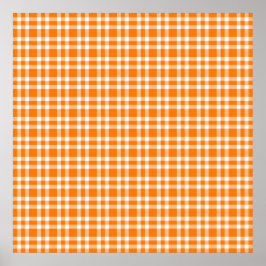 Oranges Weißes Karomuster Poster
