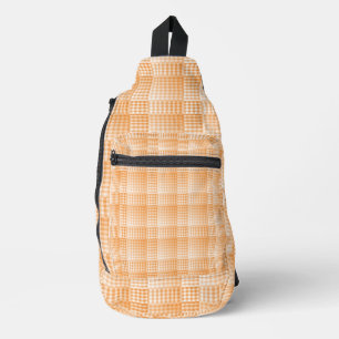 Oranges Weißes Schachbrett Abstract Muster Crossbody Bag