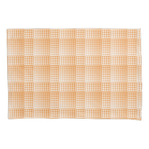 Oranges Weißes Schachbrett Abstract Muster Kissenbezug