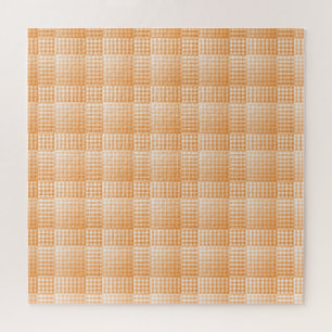 Oranges Weißes Schachbrett Abstract Pattern