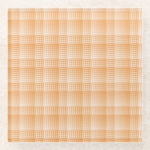 Oranges Weißes Schachbrett Abstract Pattern Glasuntersetzer