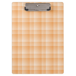 Oranges Weißes Schachbrett Abstract Pattern Klemmbrett