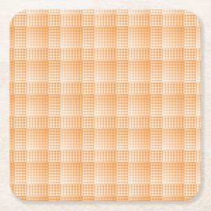 Oranges Weißes Schachbrett Abstract Pattern Rechteckiger Pappuntersetzer