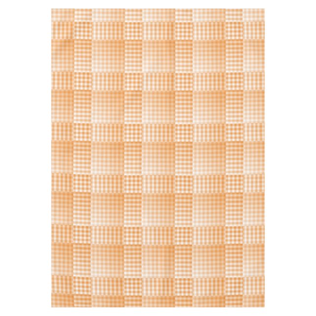 Oranges Weißes Schachbrett Abstract Pattern Tischdecke (Vorderseite)