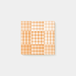 Oranges Weißes Schachbrett-Patchwork-Muster Post-it Klebezettel