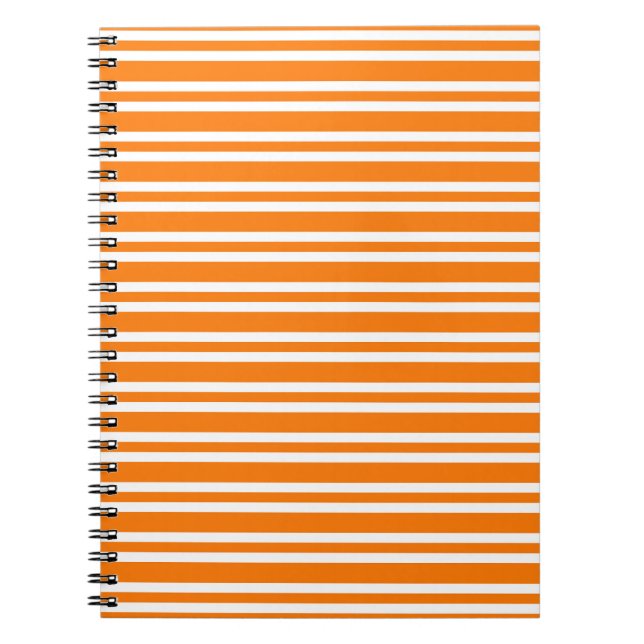 Oranges Weißes Streifenmuster Notizblock (Vorderseite)