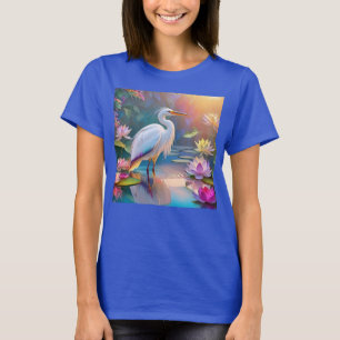 Orangeschnabeliger Weißer Reiher Fantasy-Vogel T-Shirt
