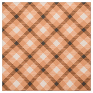 Orangeund Browntartan-kariertes Muster Stoff