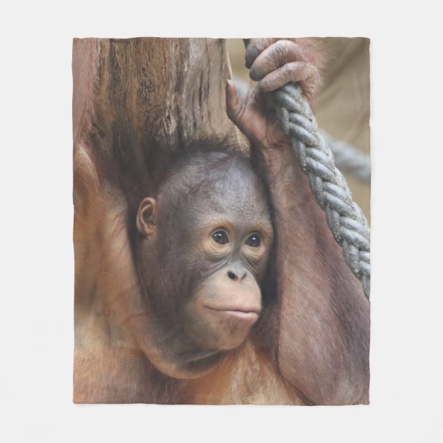OrangUtan 002 Fleecedecke (Vorderseite)