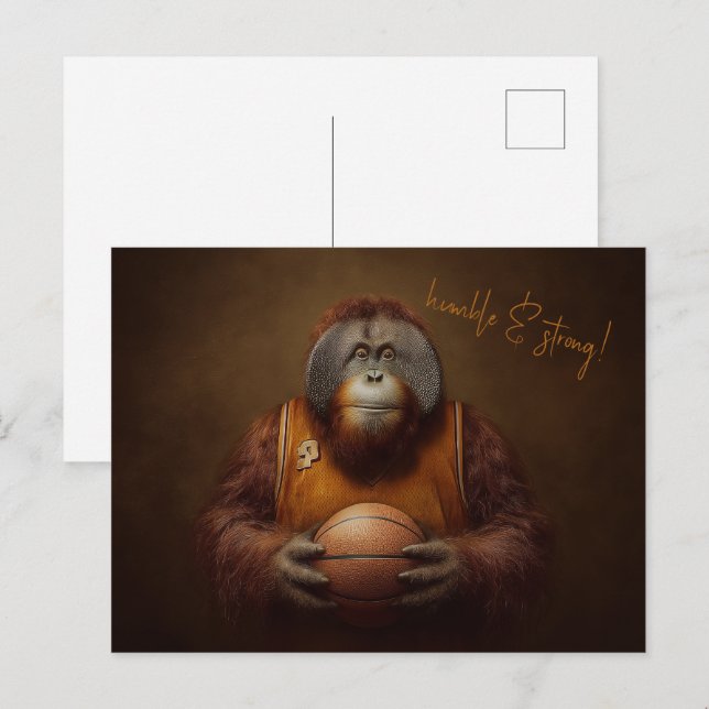 Orangutan Basketball-Spieler Postkarte (Vorne/Hinten)