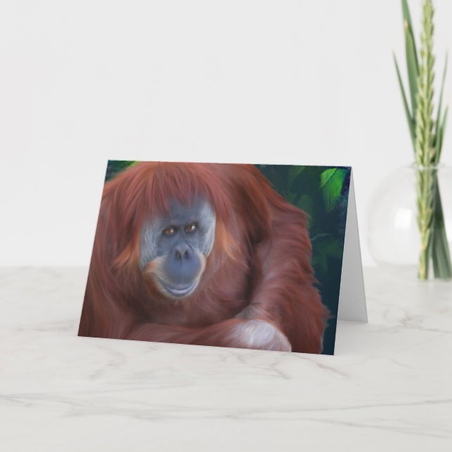 Orangutan Greeting Card Karte (Vorderseite)
