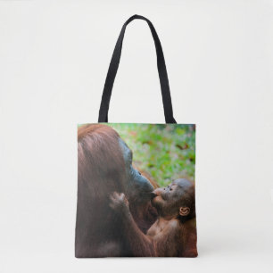 Orangutan Mutter mit Baby Tasche