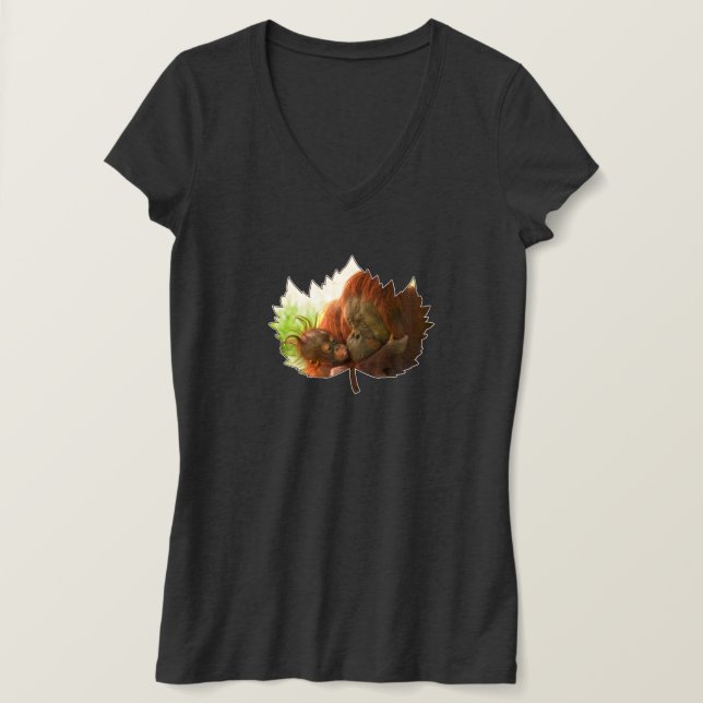 Orangutan Mutter und Baby T-Shirt (Design vorne)