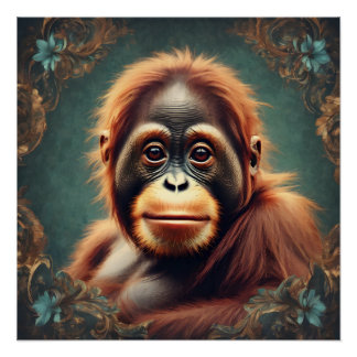 Orangutan no 5 Poster brillant
