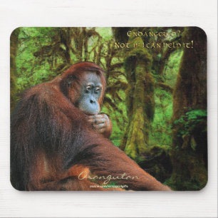 Orangutan & Rainforest Wildlife support Mousepad