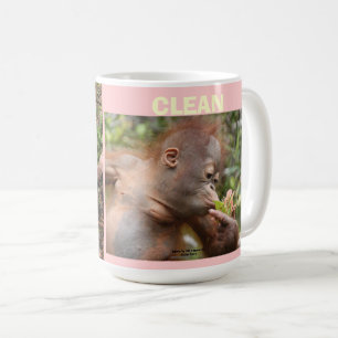 Orangutan sauber und schmutzig kaffeetasse