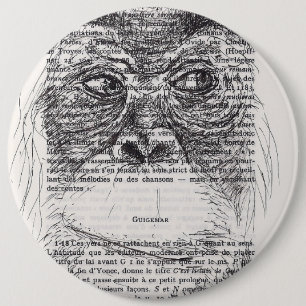 Orangutan Zeichnend für das Jahr 2016 Button