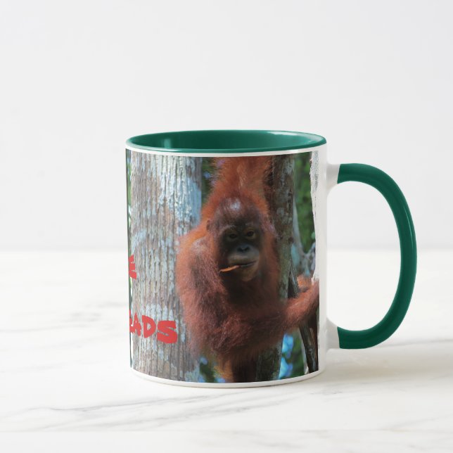 Orangutans Ich mag Rotkehlchen Tasse (Rechts)