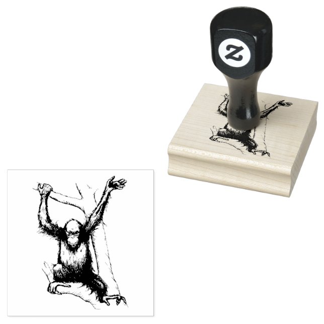 Orangutans Monkey Ape Safari Jungle Tiere Gummistempel (Stempel)