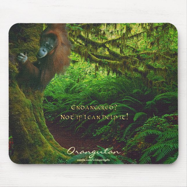 Orangutans & Regenwald Naturschutz Mousepad (Vorne)