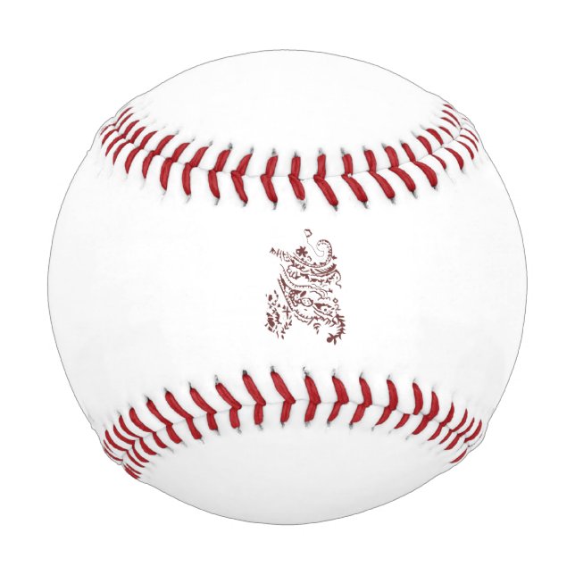 Orangy Red Dekordesign Baseball (Vorderseite)