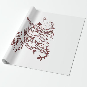 Orangy Red Dekordesign Geschenkpapier