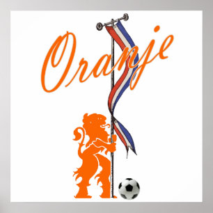 Oranje Niederländische Flagge Gesamtfußballbanner Poster