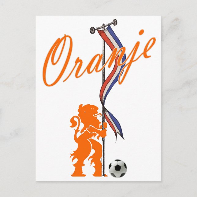 Oranje Niederländische Flagge Gesamtfußballbanner Postkarte (Vorderseite)