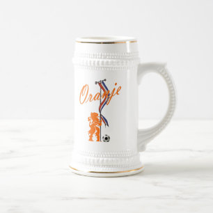 Oranje niederländische Flaggen-Gesamtfußballfahn Bierglas