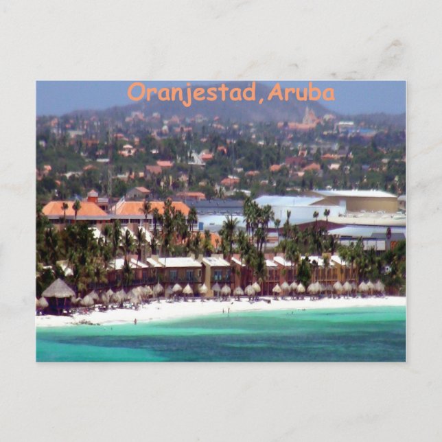 Oranjestad, Aruba in Aquarellfarben Postkarte (Vorderseite)