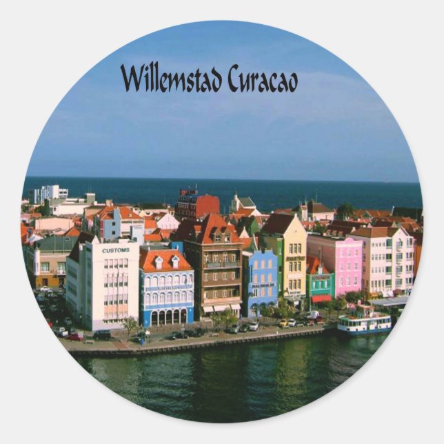 Oranjestad Aruba Runder Aufkleber (Vorderseite)