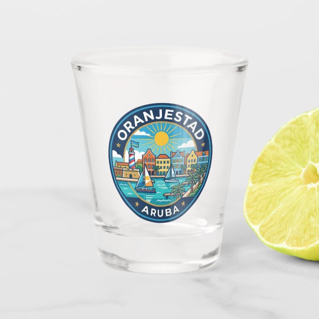 Oranjestad Aruba Schnapsglas (Vorderseite)