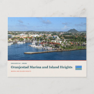 Oranjestad Marina und Inselhöhen Postkarte