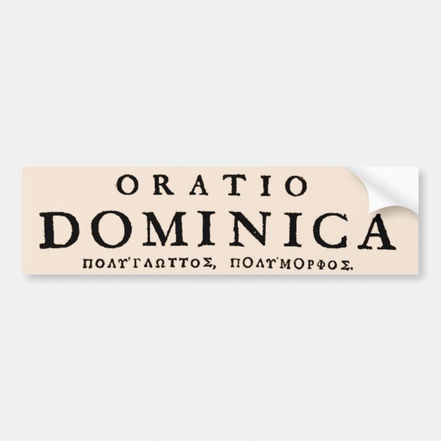 Oratio Dominica Autoaufkleber (Vorne)