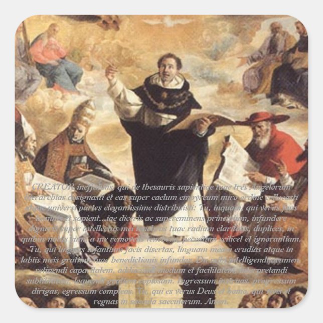 Oratio S. Thomae Aquinatis ante Studium Quadratischer Aufkleber (Vorderseite)