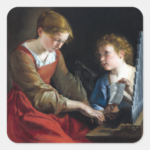Orazio Gentileschi & Giovanni Lanfranco Heiliger Quadratischer Aufkleber