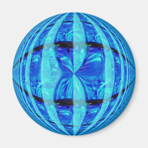 Orb Blue Kühlschrankmagnet rund