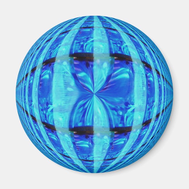 Orb Blue Kühlschrankmagnet rund (Vorne)