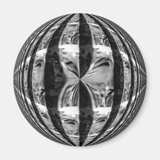 Orb Chrome Black Kühlschrankmagnet rund (Vorne)