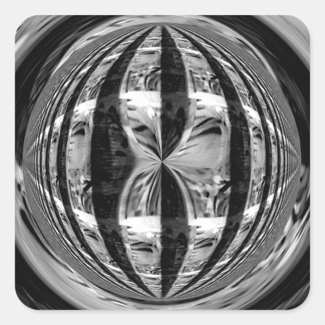 Orb Chrome Black sticker carré (Devant)