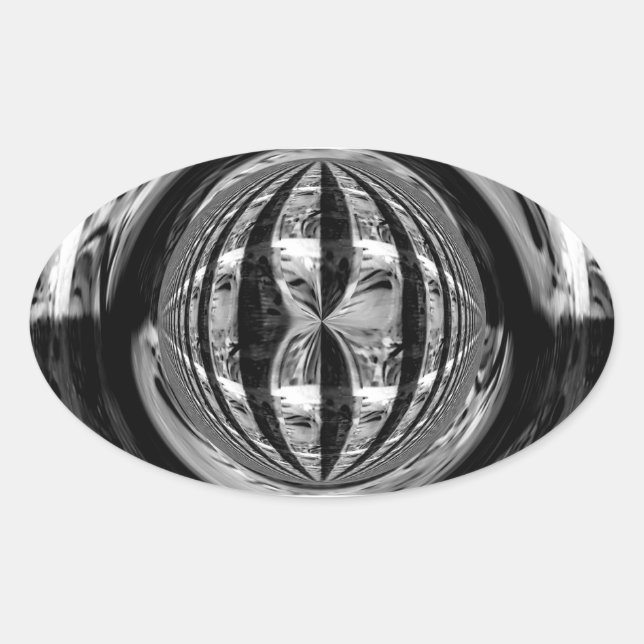 Orb Chrome noir autocollant ovale (Devant)