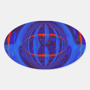 Orb Dark Blue Aufkleber oval