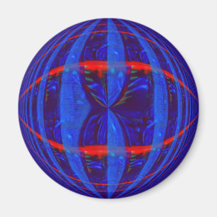 Orb Dark Blue Kühlschrankmagnet rund