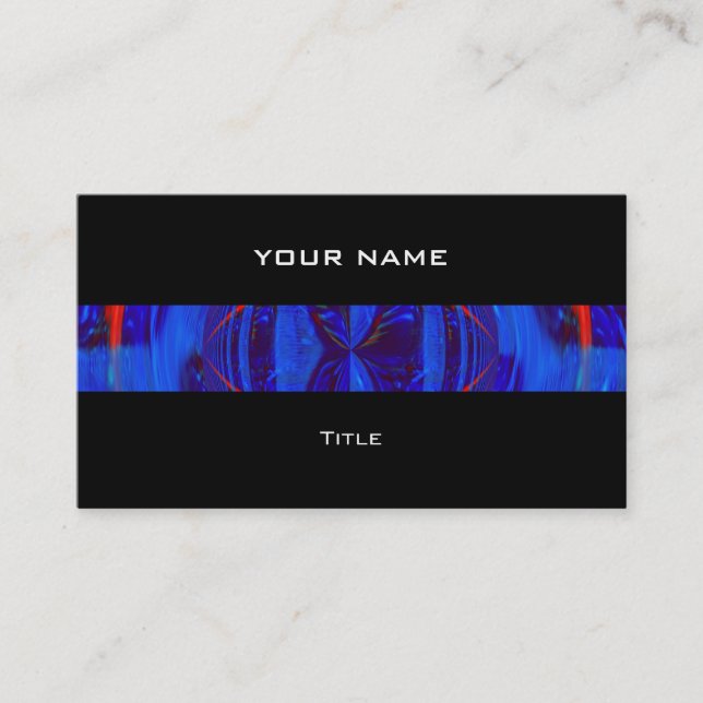 Orb Dark Blue Strip Visitenkarte schwarz hinten (Vorderseite)