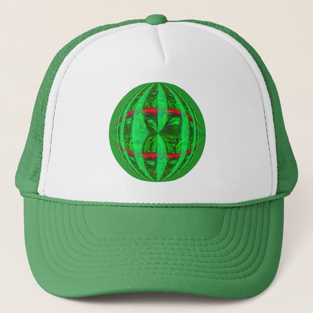 Orb Green Round trucker hat Truckerkappe (Vorderseite)