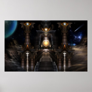Orb of Acrellis Fraktal Kunst, Dichtung und Musik Poster